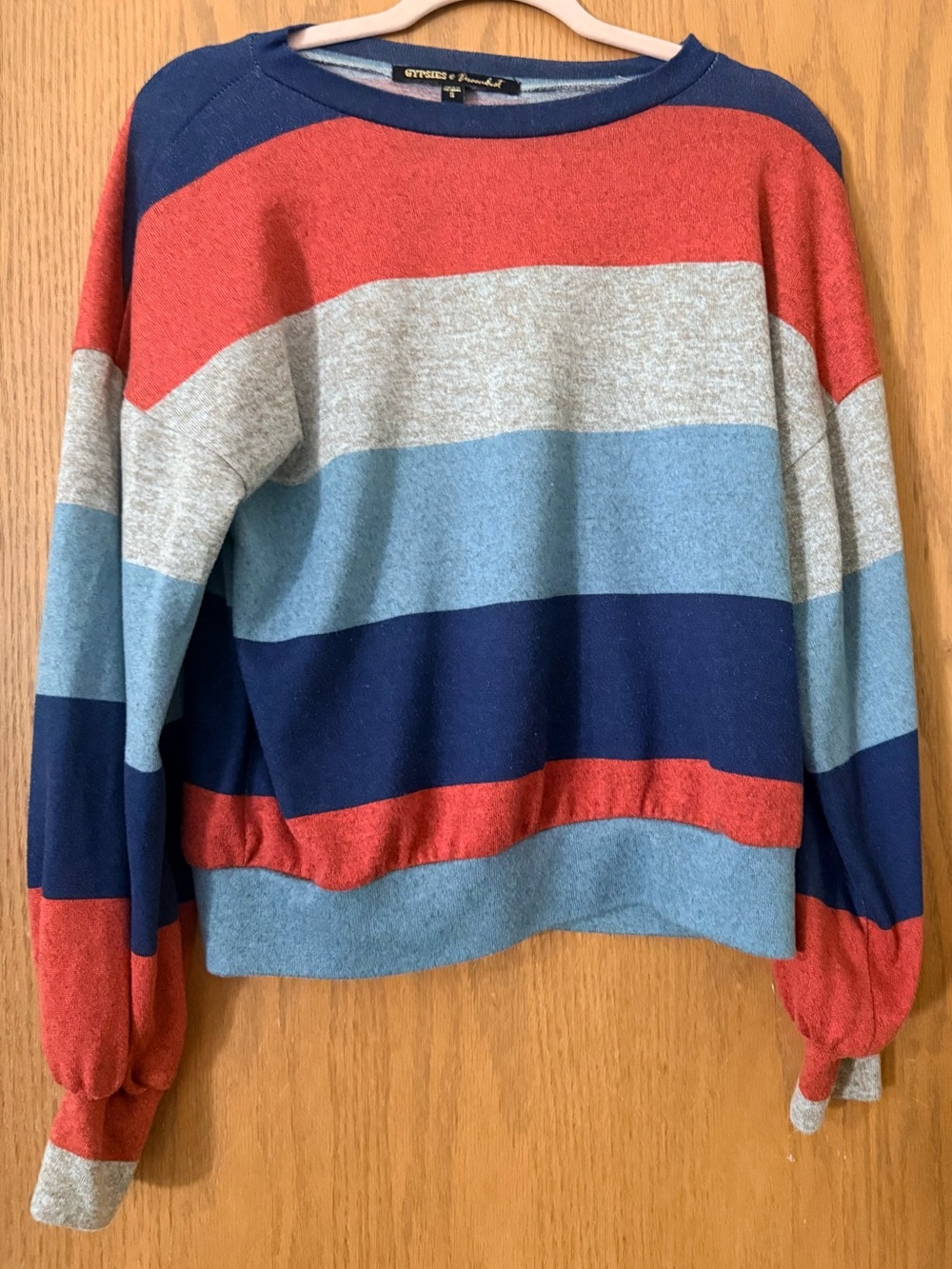 Striped Crewneck Sweater - Multi Red & Blue